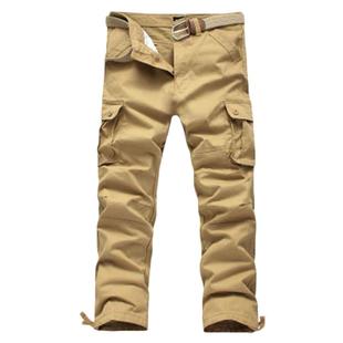 纯棉多口袋工装裤迷彩长裤运动裤男士宽松加大码耐磨全棉休闲裤潮