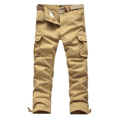 纯棉多口袋工装裤迷彩长裤运动裤男士宽松加大码耐磨全棉休闲裤潮