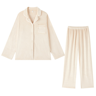 海岛绒睡衣女款冬季冬天法兰绒情侣家居服珊瑚绒牛奶绒男秋冬德绒