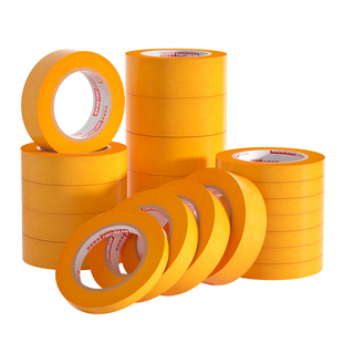 和纸胶带高粘防水耐高温汽车墙面喷漆遮蔽保护专用装修美缝贴纸不残留50米美纹胶带纸无痕黄色和纸美纹纸胶带