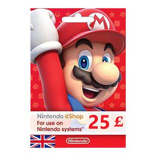 NS Switch eShop UK GBP25英镑 英国任天堂充值点卡 3DS WiiU