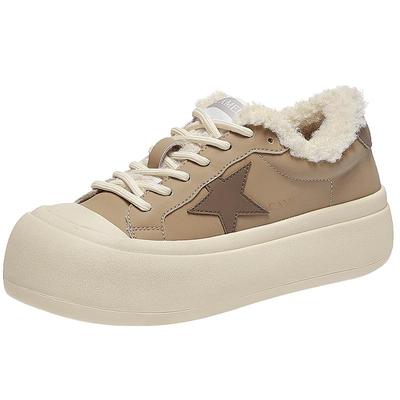 骆驼女鞋2025冬季新款时尚加厚保暖休闲鞋板鞋舒适加绒保暖棉鞋子