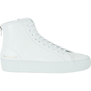 【折扣】COMMON PROJECTS 女贴花皮革高帮运动鞋