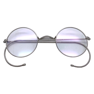 复古正圆形挂耳式小框眼镜架民国风无鼻托金丝眼镜男女小脸配近视