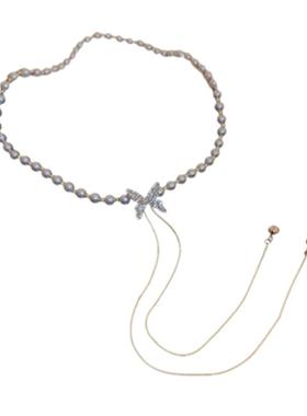 镶钻蝴蝶珍珠锁骨链2022年新款