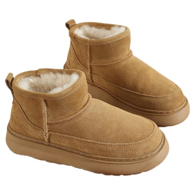 全羊毛雪地靴女短筒25年冬季短靴