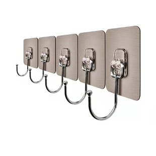 免打孔挂钩厨房无痕承重粘胶透明墙面壁上钩子门后强力卫生间粘钩