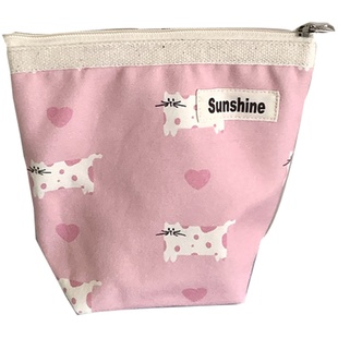 thefifthmoon可爱卡通小熊小兔子印花帆布零钱包口红包收纳包