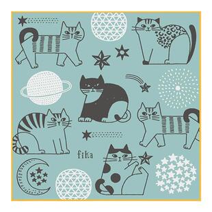 日本进口Decole FIKA系列纯棉手帕可爱插画印花吸汗手巾方形手绢