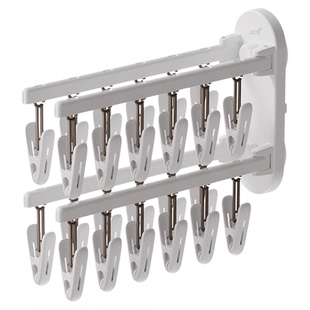 太力吸盘袜子晾晒架家用晾袜子神器可折叠多功能多夹子阳台晾衣架