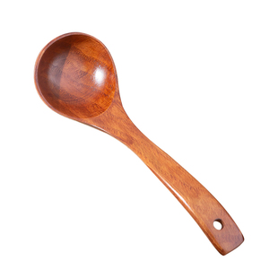大汤勺商用刻字楠木勺弯勺商用餐饮店长柄木头勺子粥勺实木火锅勺