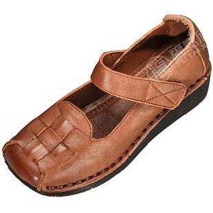 福泰欣老北京布鞋女平底妈妈鞋软底包头牛筋底中年女鞋复古罗马鞋