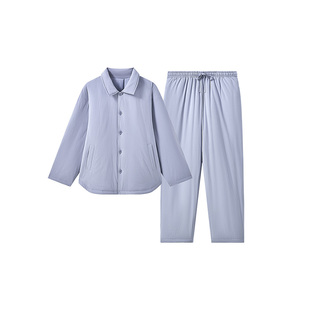 曼妮芬棉质生活秋冬三层加厚情侣家居服纯棉可外穿棉服套装