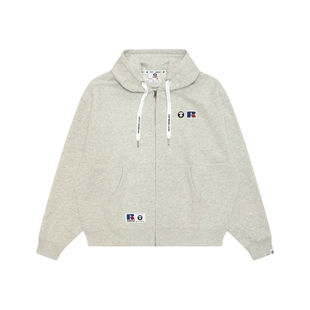 Aape联名RUSSELL男装秋冬经典徽章潮流薄绒卫衣外套9781XXP