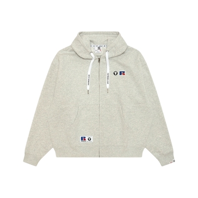 Aape联名RUSSELL徽章薄绒卫衣