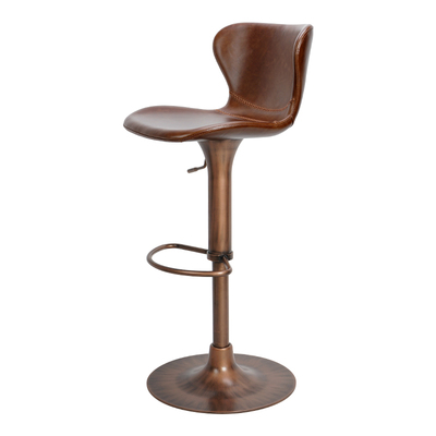 立吾空间真皮头层牛皮轻奢吧台椅