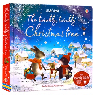 现货 Usborne出品 圣诞节发光书 英文原版绘本 The Twinkly Twinkly Christmas Tree 圣诞节礼物礼品书 触摸洞洞书 精装纸板书