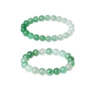 周大生天然正品飘花非洲翠手串女玉石串珠子38节礼物送女友高级