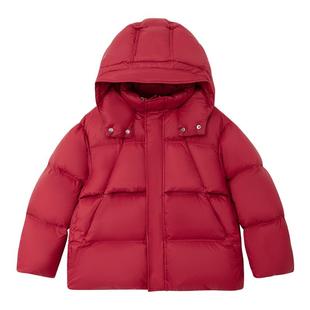 左西童装男童红色羽绒服冬季加厚儿童拜年服2025新款大童新年外套