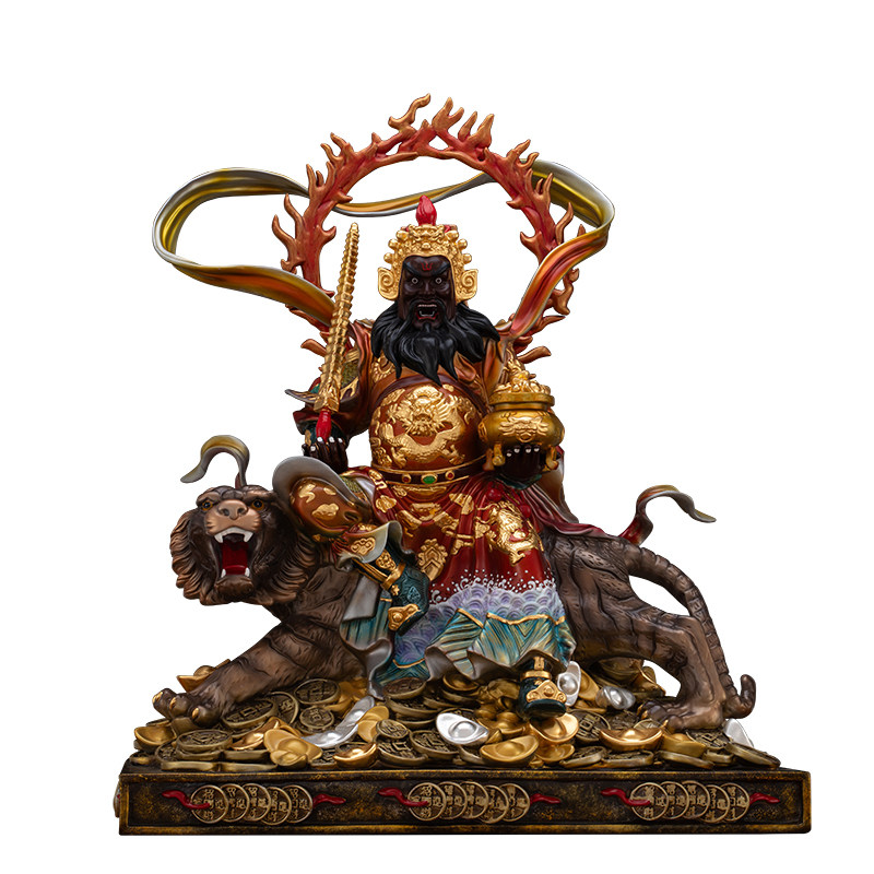 武财神赵公明铜像赵公明骑虎神像