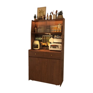 形影家具餐边柜一体折叠伸缩餐桌餐柜靠墙收纳柜小户型中古风柜子