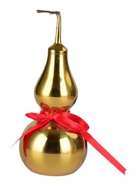 铜葫芦纯黄铜摆件八卦挂件铜开口开盖空心胡葫工艺品风水摆件包邮