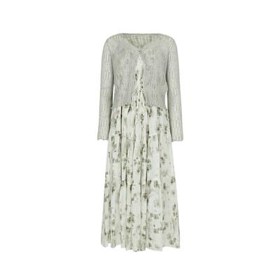 s.deer收腰网纱针织衫吊带裙套装