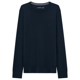 NAUTICA/诺帝卡男装秋冬柔软纯羊毛基础款透气圆领毛衣SO3302