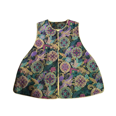 沁月新中式桑蚕丝宋锦女款马甲