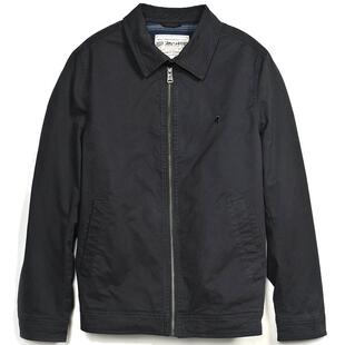 MCS男装源自万宝路棉氨休闲修身拉链翻领通勤纯色斜插袋夹克外套