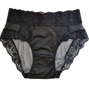法式高档缎面蕾丝性感少女高腰纯欲风诱惑刺绣女生纯棉裆三角裤女