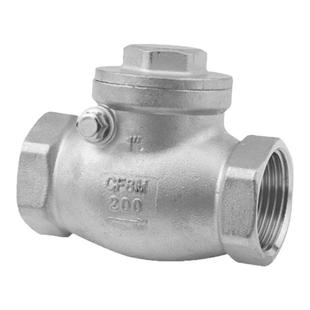 304不锈钢旋启式止回阀H14W 卧式丝扣单向阀 DN50/4分 水管止逆阀