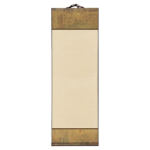 微喷文创宣纸挂轴四开画轴书法画轴方格卷轴半生熟空白书法竖轴