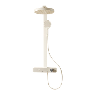 德希顿6085按摩淋浴花洒套装家用增压喷头浴室洗澡卫浴数显奶油色