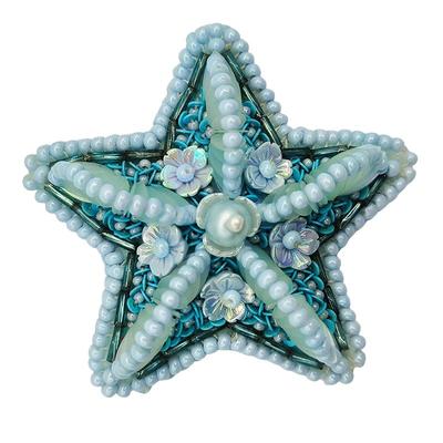 手作胸针女立体蓝色海星珠绣手作胸针创意单品小众海洋系列