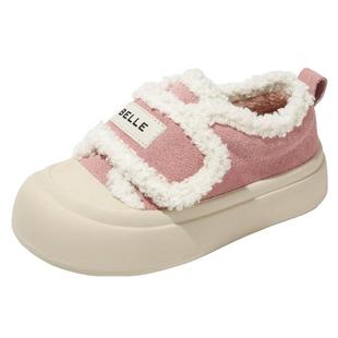 百丽童鞋女童加绒板鞋2025秋冬新款男童棉鞋儿童二棉中大童宝宝鞋