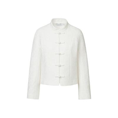 VGRASS亚麻香风提花呢外套