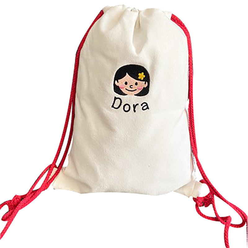 幼儿园束口袋双肩背包布袋子物品定制收纳袋帆布抽绳姓名订制拉绳