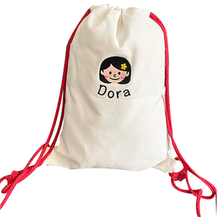 幼儿园束口袋双肩背包布袋子物品定制收纳袋帆布抽绳姓名订制拉绳