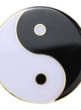 8CM黄铜黑白黑绿红绿红黑黄黑兰红蓝黑蓝绿双色太极八卦补角牌