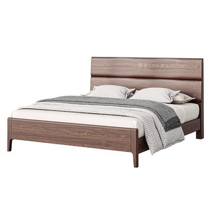 乌金木全实木床现代新中式黑胡桃木色主卧高端家具简约1米8双人床