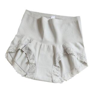 秋冬高腰收腹内裤女士无缝一体高弹蜜桃臀底裤头螺纹棉裆蕾丝包臀