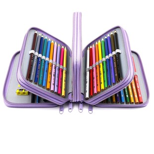 72色彩铅素描炭笔绘画笔帘笔袋男女美术生写生收纳包文具盒插笔袋