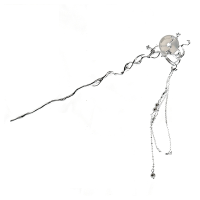 原创设计玉髓新中式小众流苏发簪