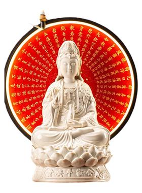 中式玄关坐莲观音祝福摆件