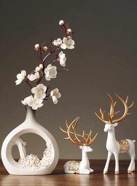 新中式家居客厅酒柜摆设玄关创意摆件书房办公室桌面现代小装饰品