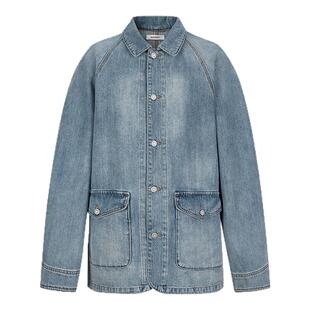 MOUSSY 春季新品复古水洗休闲宽松牛仔夹克外套010ISH11-2011