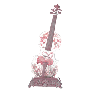 小提琴摆件蓝牙水晶球音乐盒八音盒女孩生日礼物儿童高级飘雪实用
