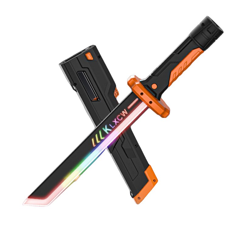 儿童火花光剑星际战刃七彩流光灯发光玩具