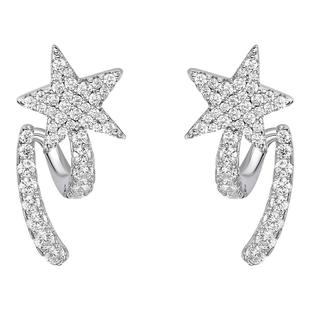 HEFANG何方珠宝流星飘带耳钉耳环轻奢耳饰女圣诞礼物